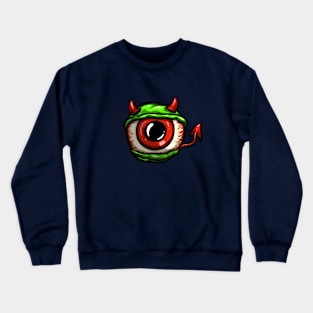 Eyeball Devil Rockabilly Tattoo Cartoon Style Eye Crewneck Sweatshirt